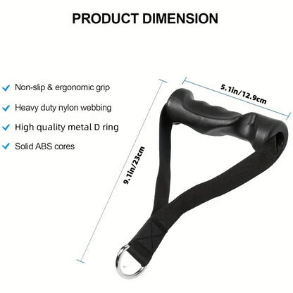 2 Pcs Ergonomic Exercise Handles, Resistance Band Handles Cable Machine Attachments for Gym Pulley Machine LAT Pulldown System.