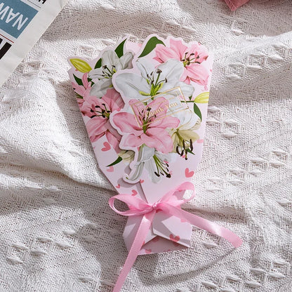 Creative Carnation Thanks Flowers Postcard Exquisite Beautiful Greeting Card Floral Birthday Cards Teacher Day Birthday Gifts